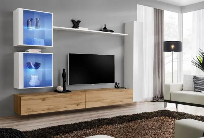 Meblościanka SWITCH XVIII wisząca nowoczesna na wysoki połysk | MIRAT. w stylu  kolekcja SWITCH
