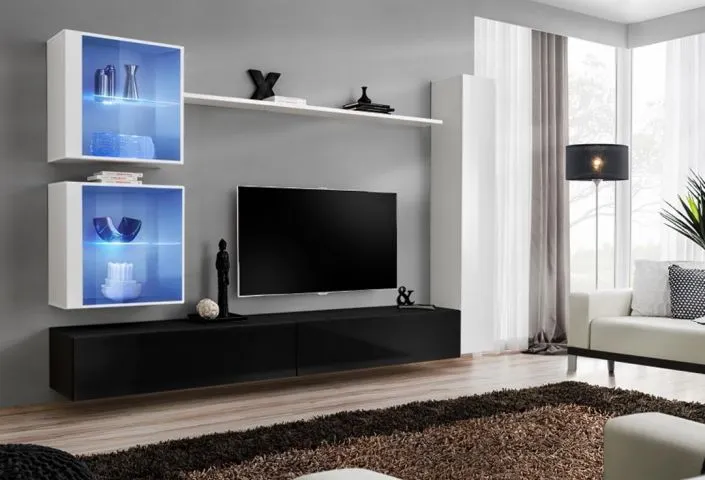 Meblościanka SWITCH XVIII wisząca nowoczesna na wysoki połysk | MIRAT. w stylu  kolekcja SWITCH