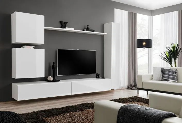 biała meblościanka na wysoki połysk SWITCH VIII