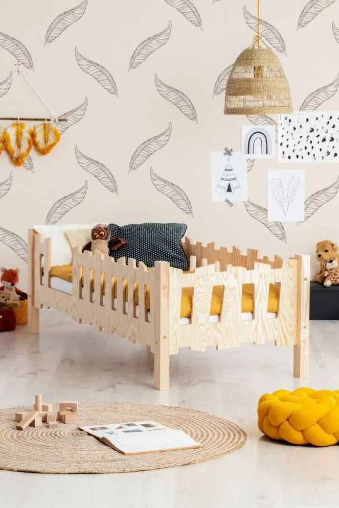 Łóżko dziecięce PIKKO B 80x160 sosna z barierkami | MIRAT. w stylu kolekcja