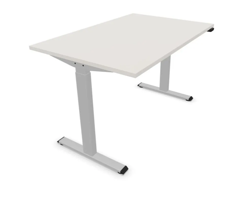 Biurko eCOMO 120x60cm platinum z regulacją wysokości do biura I sklep meblowy MIRAT.