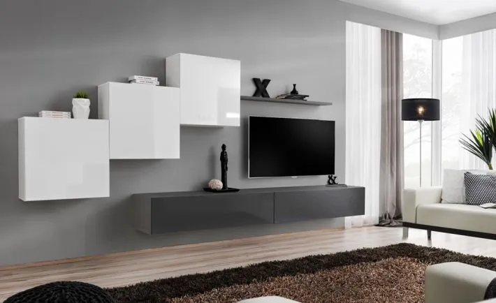 Meblościanka SWITCH X z szafką RTV i trzema szafkami | MIRAT. w stylu kolekcja SWITCH
