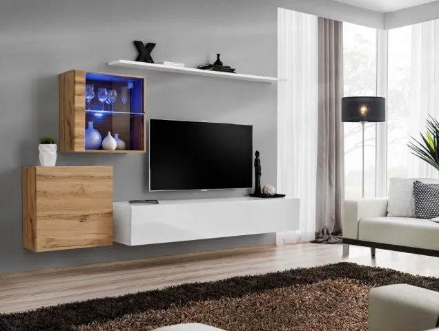 Meblościanka SWITCH XV wisząca z podświetleniem LED | MIRAT. w stylu  kolekcja SWITCH