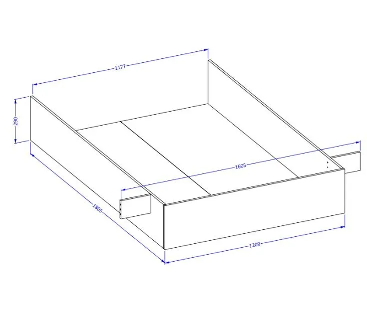 Łóżko HALLE 160x200 dąb wotan mat/czarne z pojemnikiem I sklep meblowy MIRAT. styl LOFT, SKANDYNAWSKI kolekcja HALLE