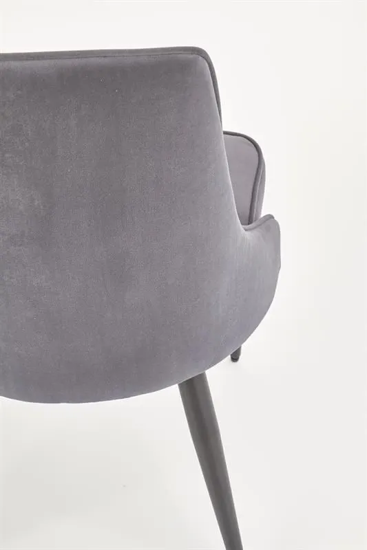 Krzesło K365 VELVET szare z metalowymi nogami do salonu | MIRAT. w stylu GLAMOUR kolekcja