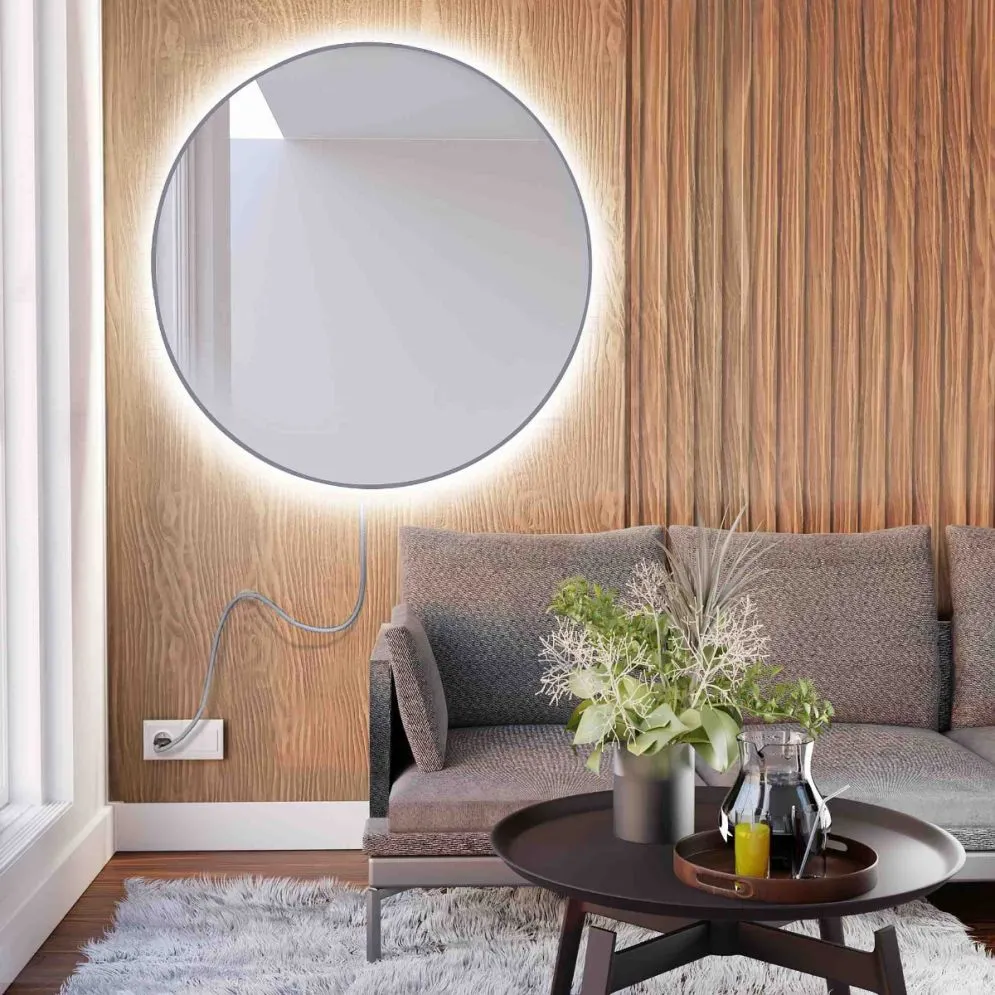Lustro okrągłe RUBINO ELECTRIC 70 z oświetleniem LED | MIRAT. w stylu  kolekcja RUBINO