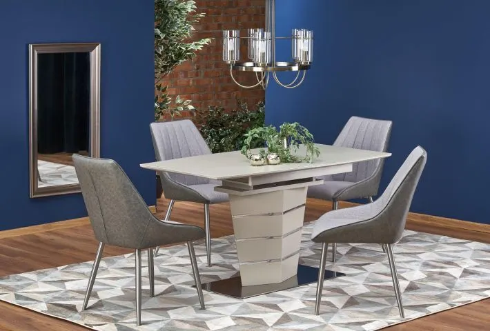 Beżowy stół SORENTO 140-180 rozkładany | MIRAT. w stylu GLAMOUR kolekcja