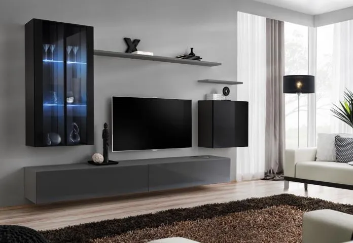 Meblościanka SWITCH XII na wysoki połysk z podświetleniem | MIRAT. w stylu  kolekcja SWITCH