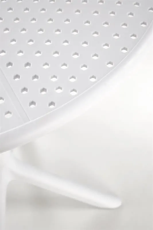 Stolik ogrodowy CALVO 60x60 biały na jednej nodze z tworzywa PVC I sklep meblowy MIRAT.
