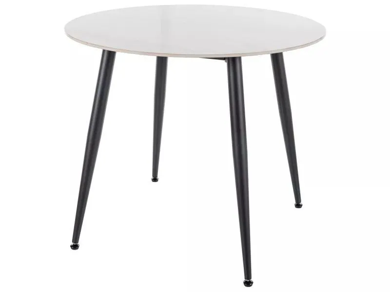 Okrągły stół ceramiczny Rion 90 cm biały marmur | MIRAT styl LOFT
