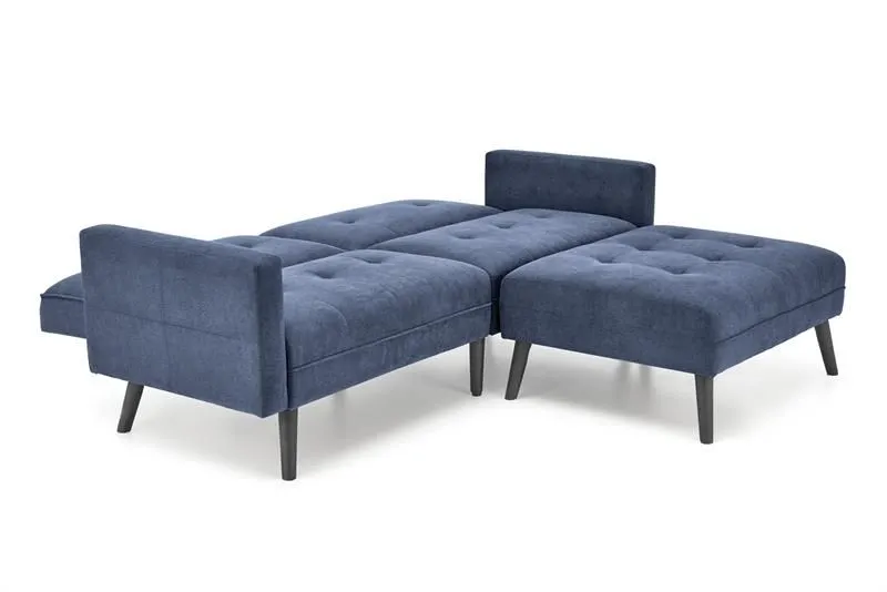 Sofa rozkładana CORNELIUS niebieska na drewnianych nogach I sklep meblowy MIRAT.