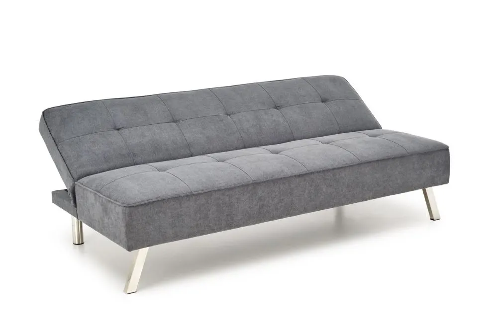 Sofa rozkładana CARLITO szara na chromowanych nogach I sklep meblowy MIRAT.