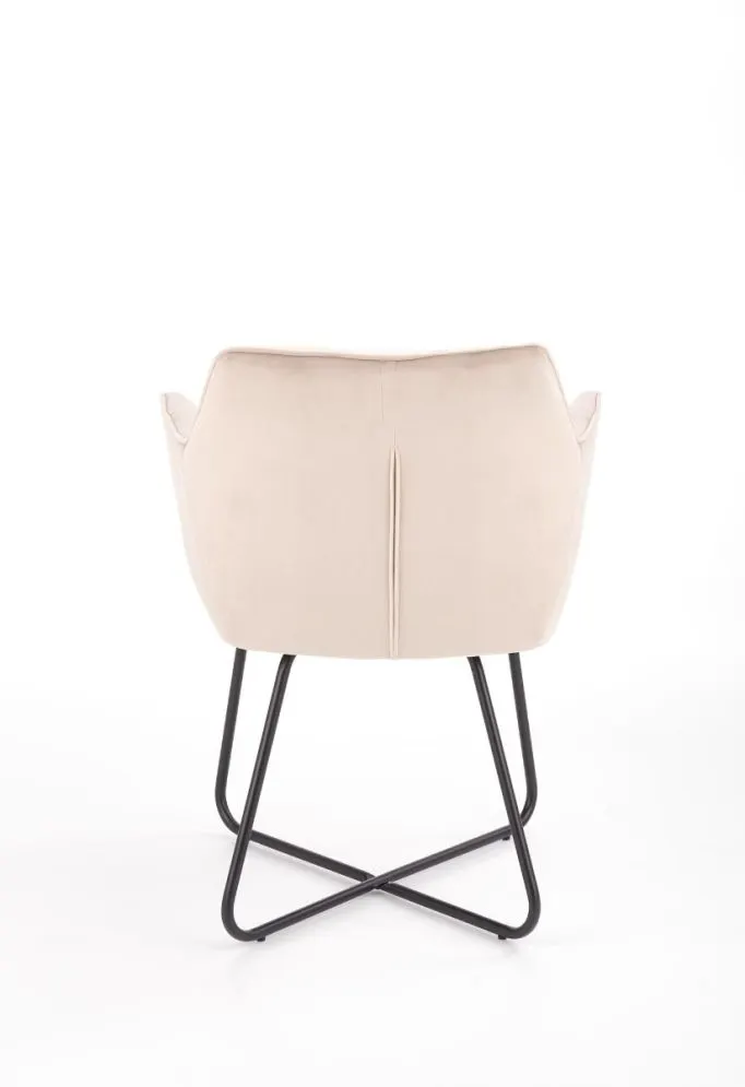 Krzesło K377 VELVET beżowe tapicerowane aksamitem | MIRAT.