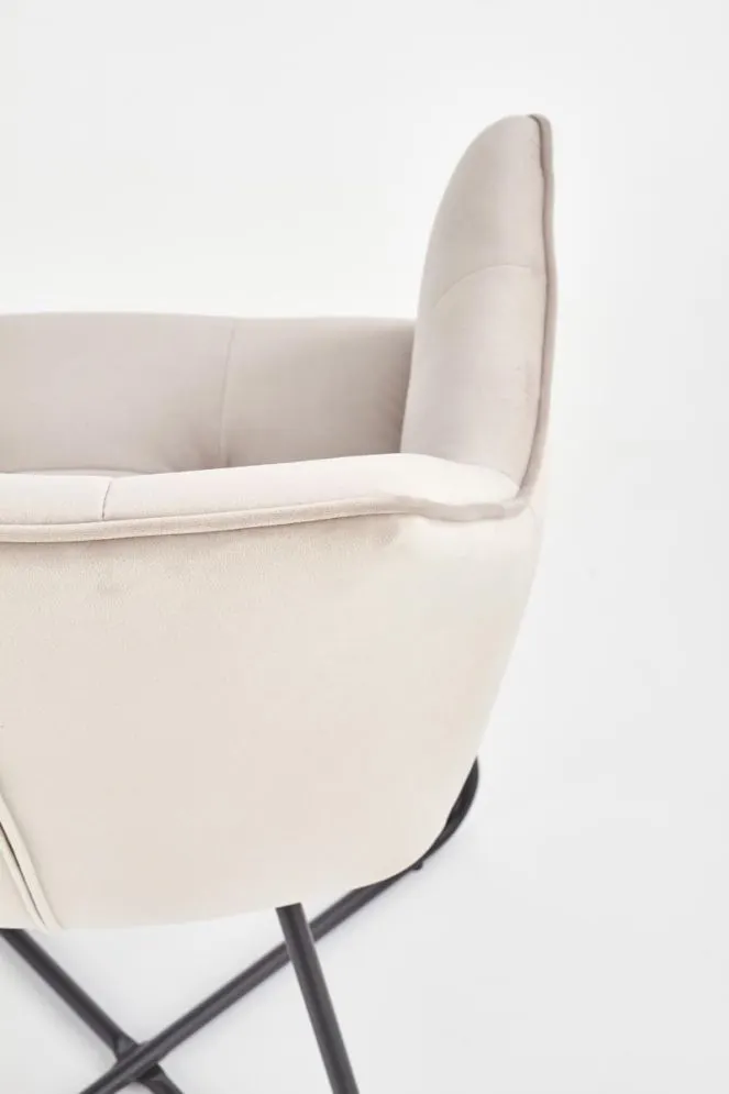Krzesło K377 VELVET beżowe tapicerowane aksamitem | MIRAT.