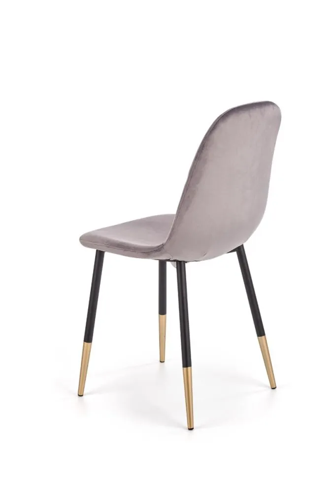 Krzesło K379 VELVET szare/złote aksamitne na metalowych nogach | MIRAT. w stylu  kolekcja