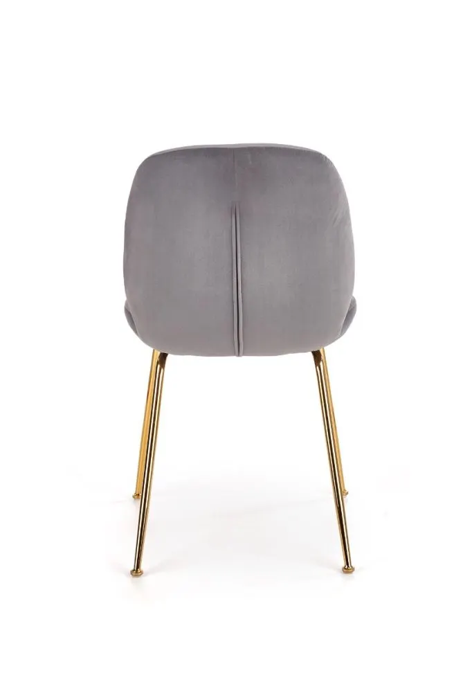 Krzesło K381 VELVET szare/złote tapicerowane aksamitem | MIRAT. styl GLAMOUR