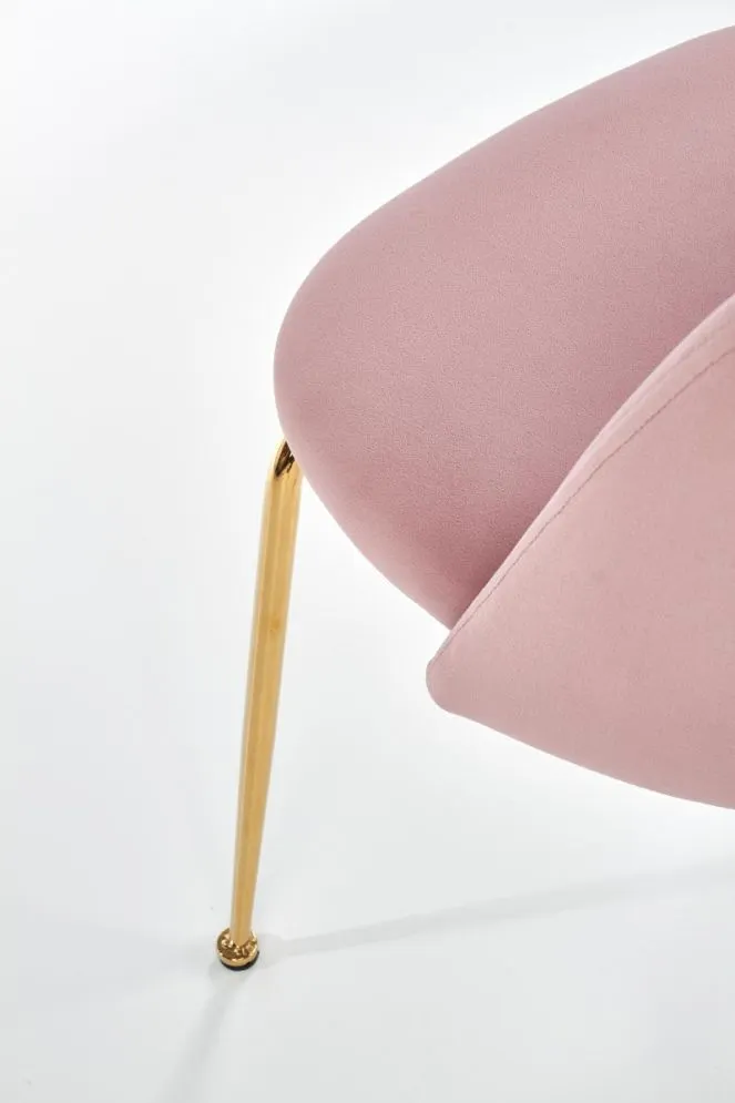Krzesło K385 VELVET jasno różowe na złotych nogach | MIRAT. w stylu GLAMOUR kolekcja