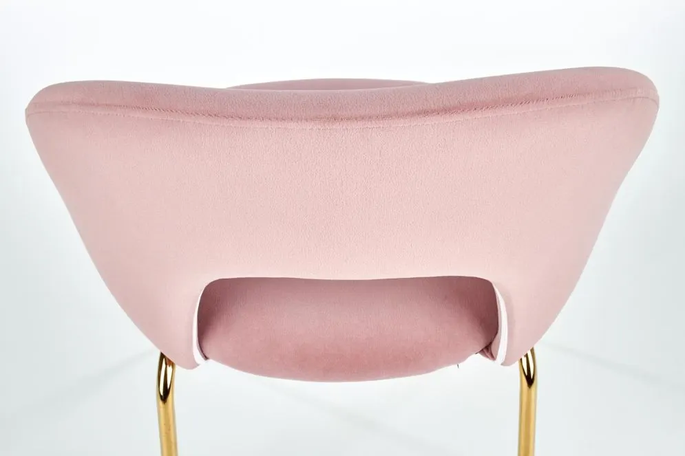 Krzesło K385 VELVET jasno różowe na złotych nogach | MIRAT. w stylu GLAMOUR kolekcja