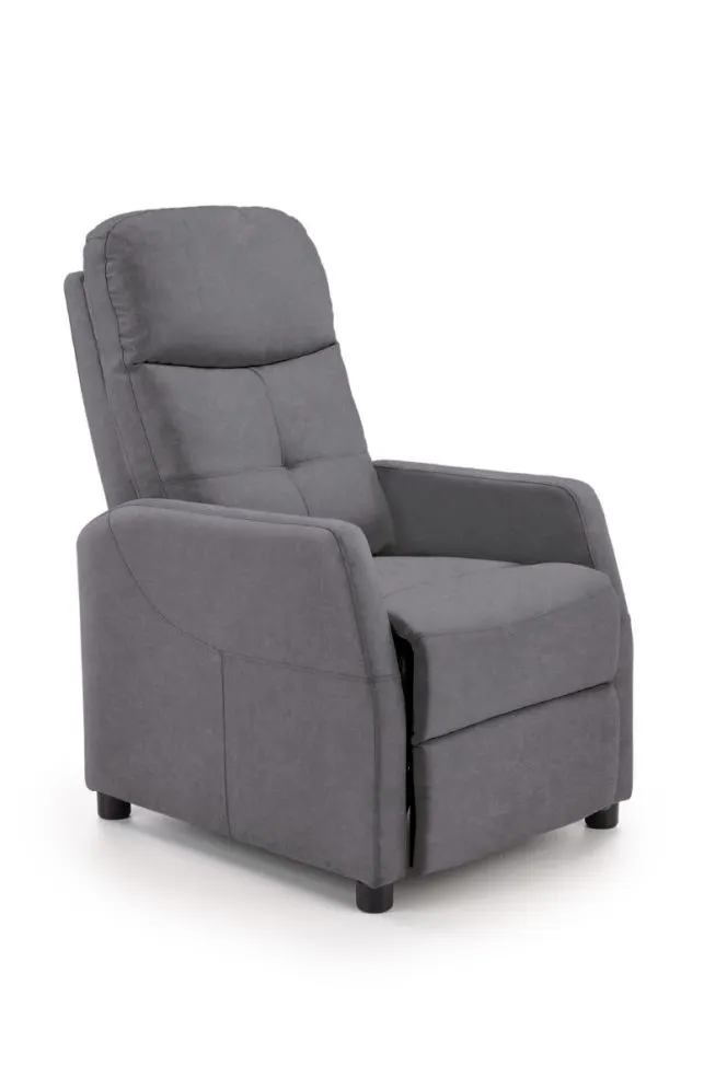 Fotel do salonu FELIPE 2 VELVET szary rozkładany | MIRAT. styl LOFT