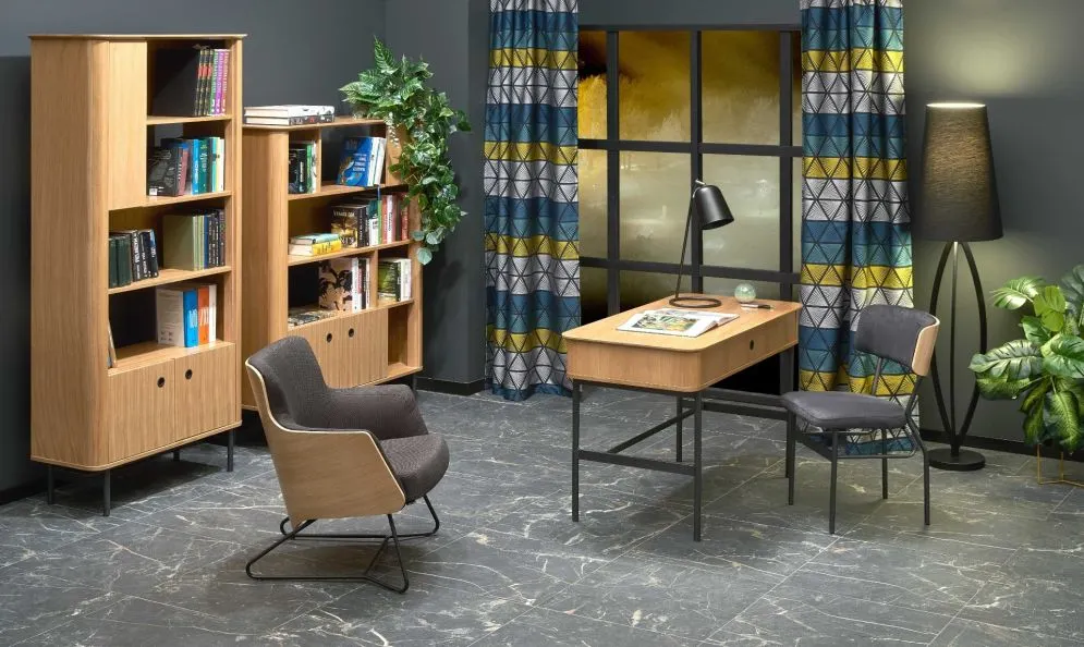 Szafka RTV SMART dąb/czarna stojąca z półką w stylu Vintage | MIRAT. w stylu VINTAGE kolekcja SMART