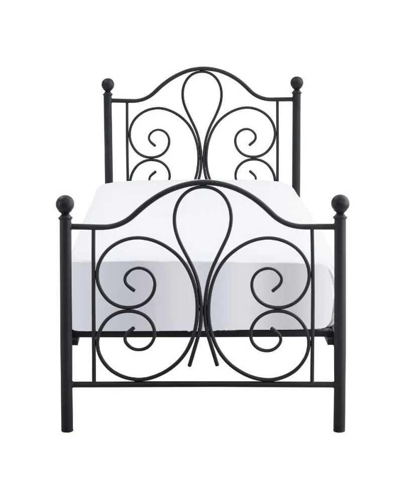 Łóżko metalowe PANAMA 90x200 czarne młodzieżowe | MIRAT. styl LOFT