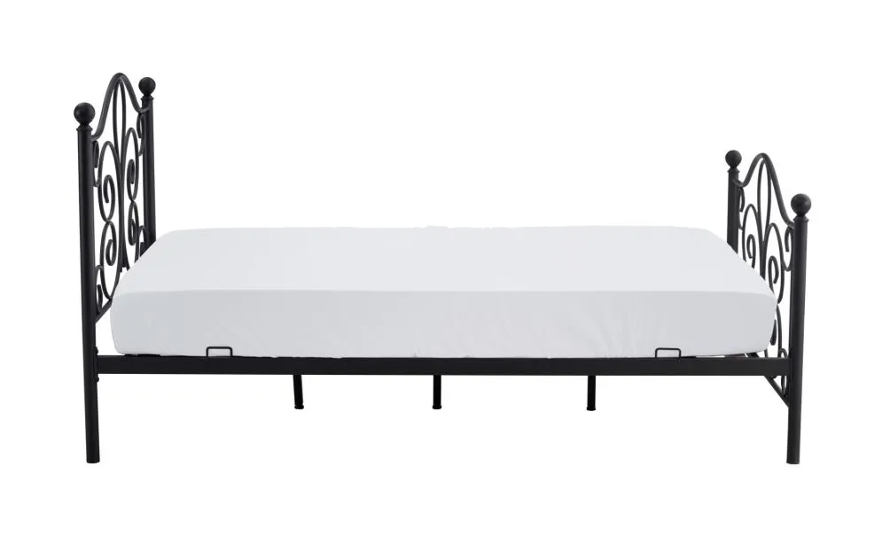 Łóżko metalowe PANAMA 120x200 czarne ze zdobionym zagłowiem | MIRAT. styl LOFT