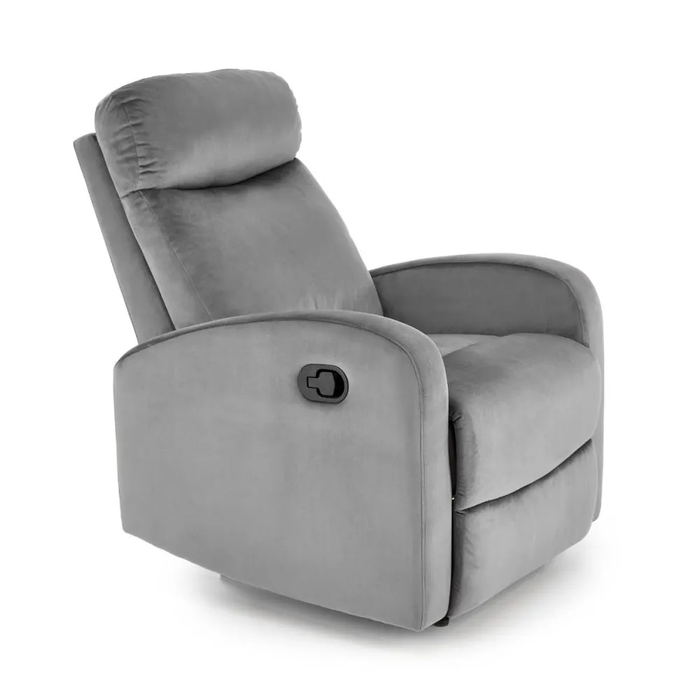 Fotel rozkładany WONDER VELVET szary welurowy wypoczynkowy I sklep MIRAT.