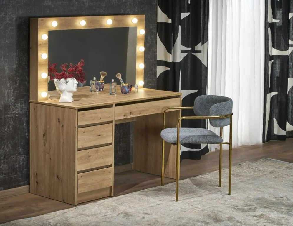 Toaletka HOLLYWOOD XL dąb artisan I sklep z lustrem meblowy MIRAT.