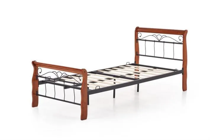 Łóżko VERONICA 90x200 czereśnia antyczna do sypialni ze stelażem | MIRAT.
