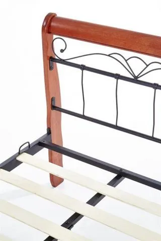 Łóżko VERONICA 90x200 czereśnia antyczna do sypialni ze stelażem | MIRAT.