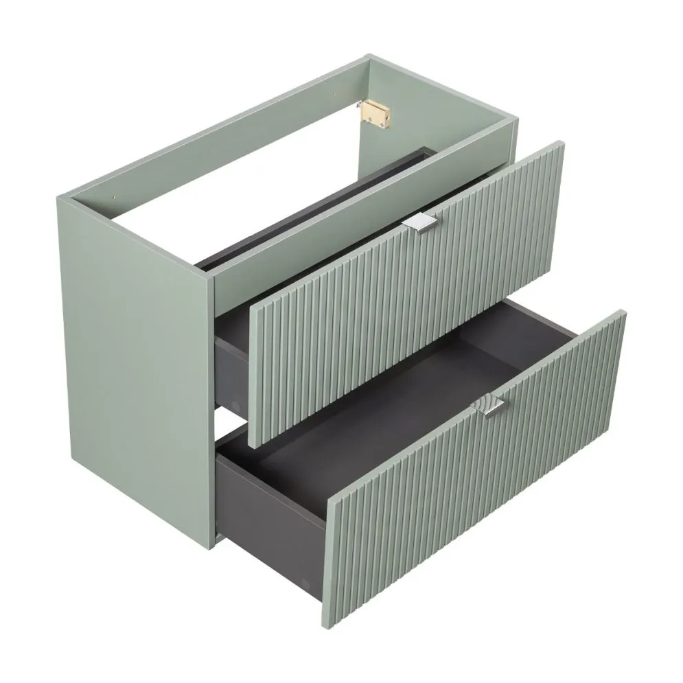 Szafka pod umywalkę LINE REED GREEN D 82-80-2S zielona wisząca I sklep meblowy MIRAT. styl RYFLOWANY