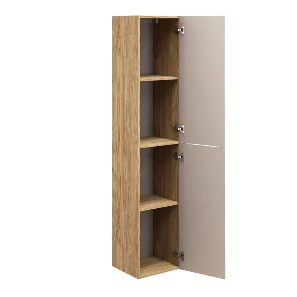 Szafka łazienkowa OCEAN BEIGE 80-01-2D 35cm dąb olejowany/beżowa wiszący słupek I sklep meblowy MIRAT. styl GLAMOUR