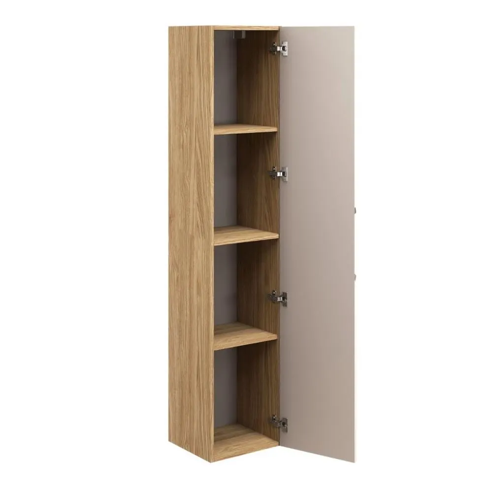 Szafka łazienkowa OCEAN BEIGE 80-01-1D 35cm dąb olejowany/beżowa wiszący słupek I sklep meblowy MIRAT. styl GLAMOUR