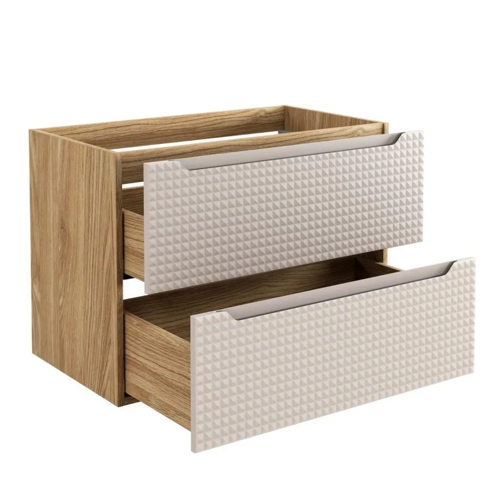 Szafka pod umywalkę LUXOR BEIGE 82-80-2S 80cm dąb olejowany/beżowa glamour I sklep meblowy MIRAT. styl GLAMOUR kolekcja LUXOR