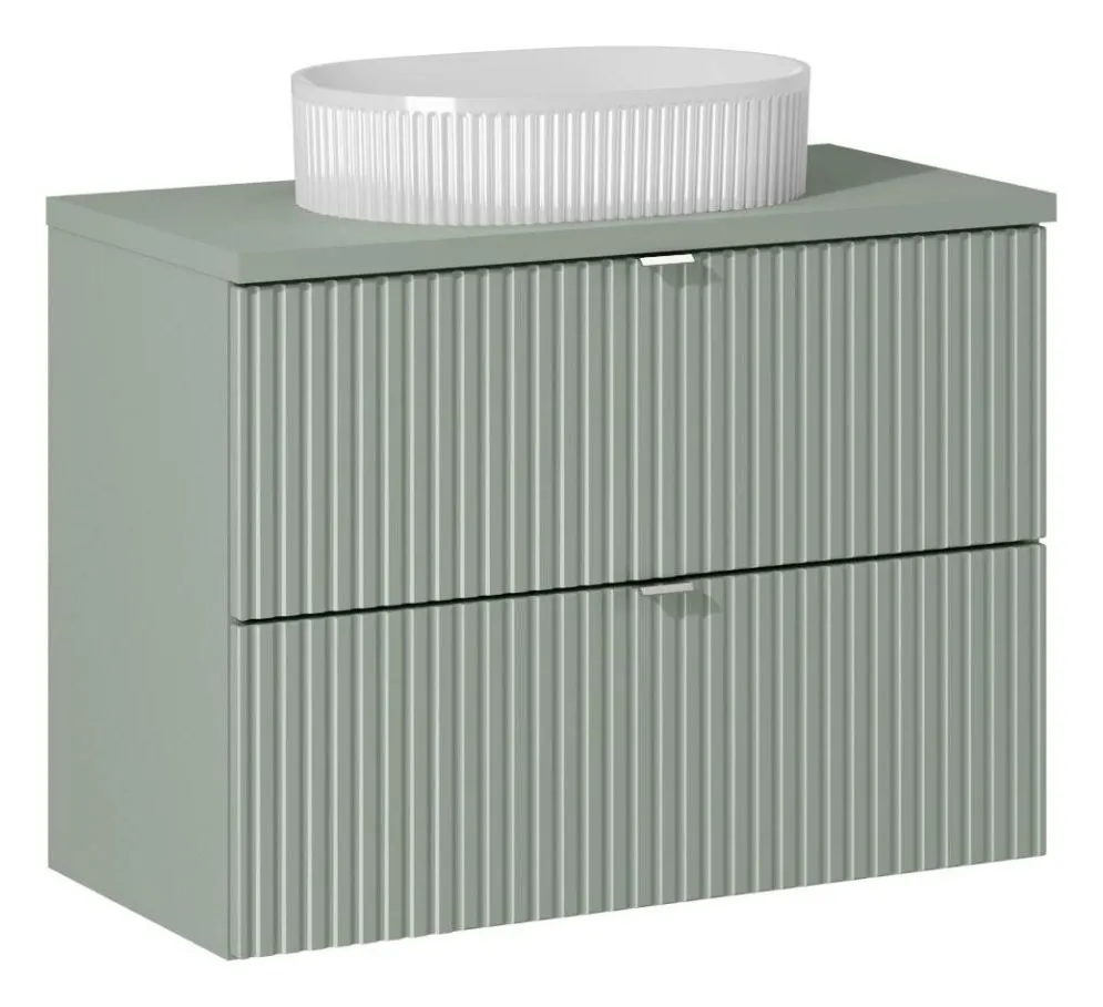 Szafka pod umywalkę LINE REED GREEN D 82-80-2S zielona wisząca I sklep meblowy MIRAT. styl RYFLOWANY