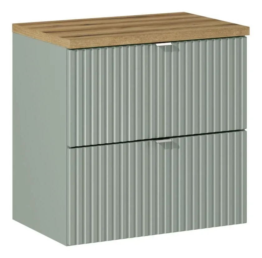 Szafka pod umywalkę LINE REED GREEN D 82-60-2S zielona z szufladami I sklep meblowy MIRAT. styl RYFLOWANY