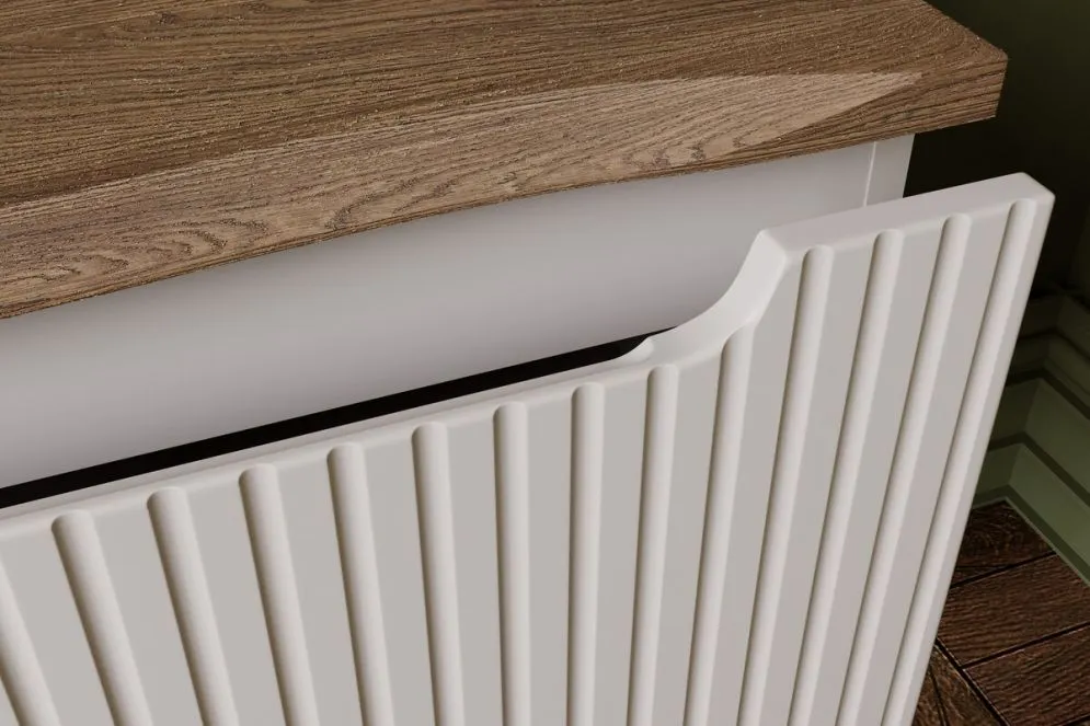 Szafka pod umywalkę NOVA CASHMERE 1S 50cm kaszmirowa z szufladą I sklep meblowy MIRAT. styl RYFLOWANY kolekcja NOVA