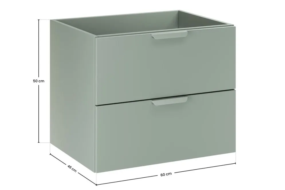 Szafka pod umywalkę ASTER GREEN 2S 60cm zielony mat z szufladami I sklep meblowy MIRAT.  kolekcja ASTER