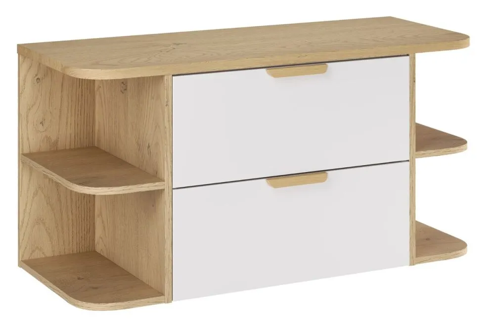 Szafka pod umywalkę nablatową ASTER WHITE 60cm biały mat - zestaw 100cm z blatem i 2x regał I sklep meblowy MIRAT. styl SKANDYNAWSKI kolekcja ASTER