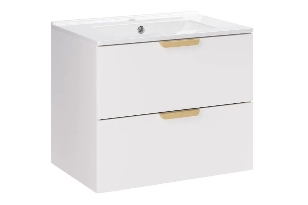 Szafka pod umywalkę ASTER WHITE 2S 60cm biały mat wisząca I sklep meblowy MIRAT. styl SKANDYNAWSKI kolekcja ASTER