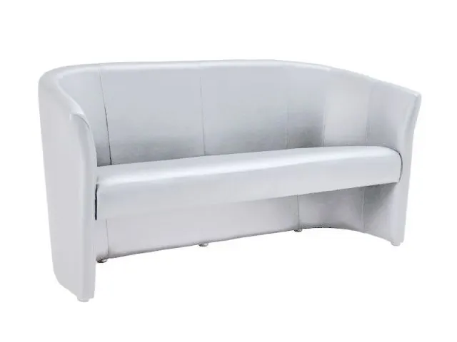 Biała trzyosobowa tapicerowana ekoskórą sofa do salonu TM-3