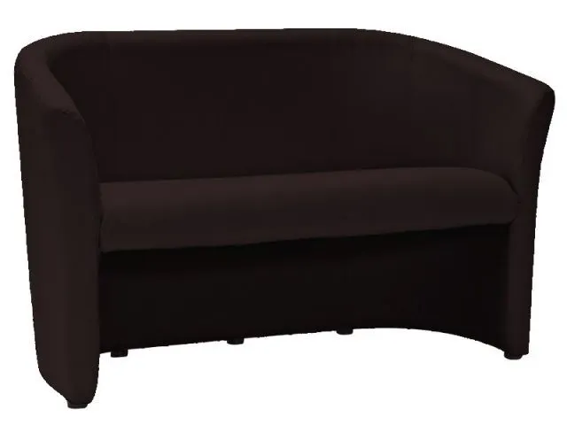 Brązowa dwuosobowa sofa tapicerowana ekoskórą do salonu TM-2