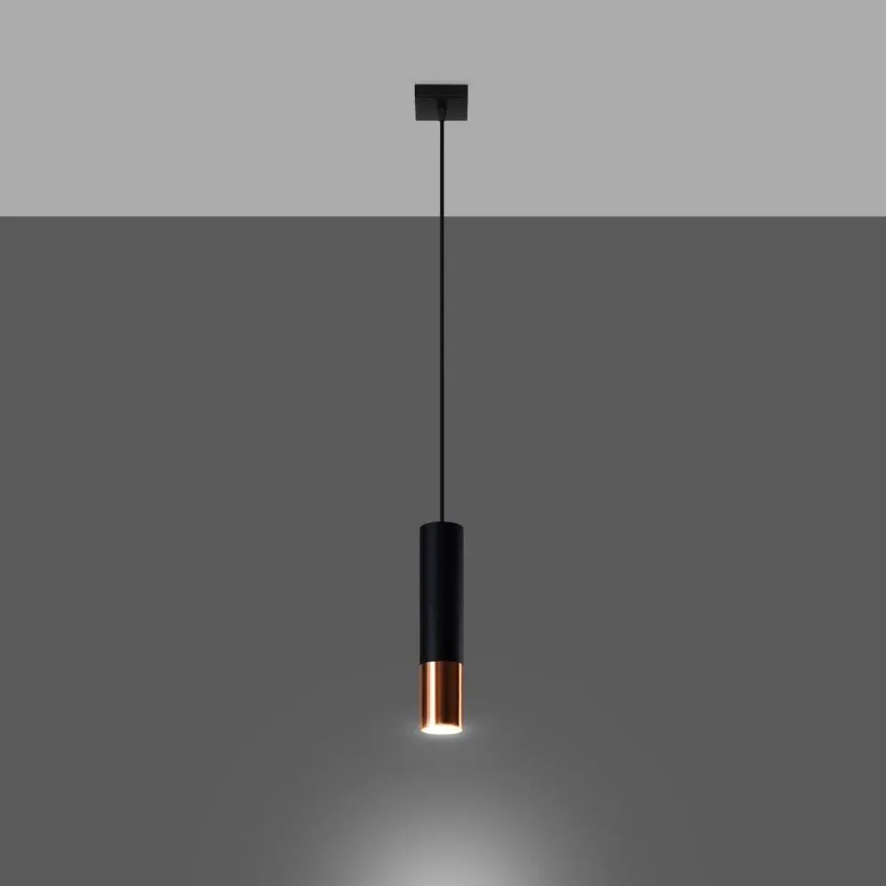 Lampa wisząca LOOPEZ 1 czarny/miedź | sklep MIRAT  kolekcja loopez