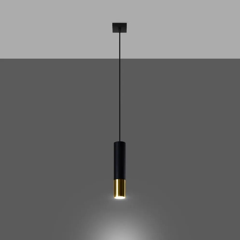 Lampa wisząca LOOPEZ 1 czarny/złoty | sklep MIRAT kolekcja loopez
