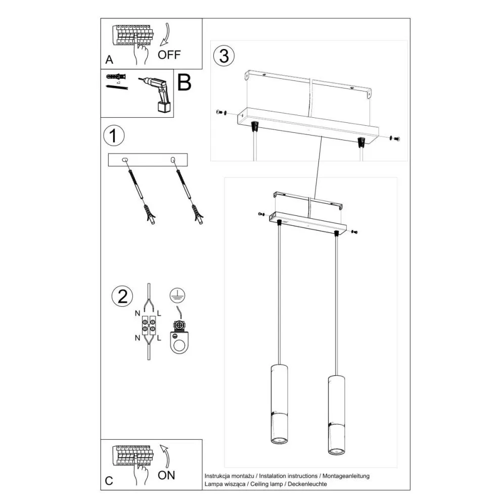 Lampa wisząca LOOPEZ 2 czarny/chrom | sklep MIRAT kolekcja loopez