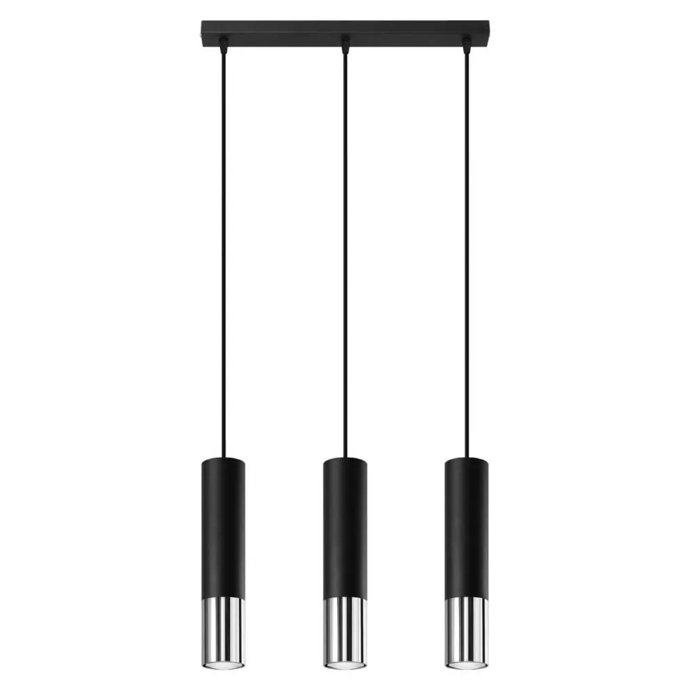 Lampa wisząca LOOPEZ 3L czarny/chrom | sklep MIRAT  kolekcja loopez
