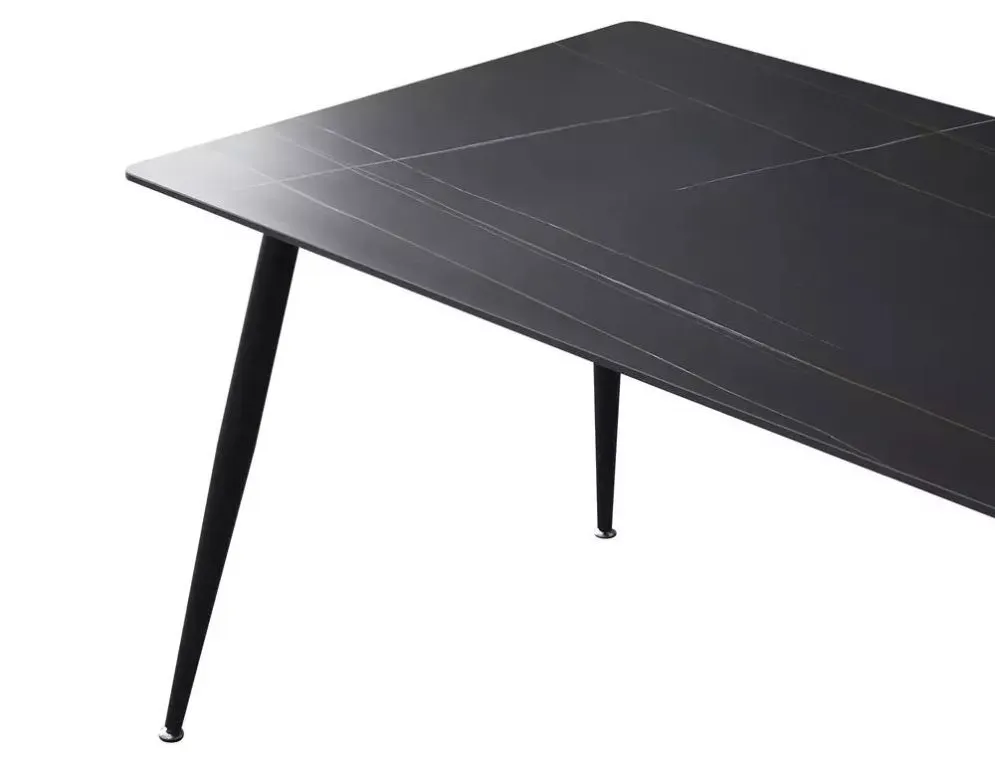Duży stół ceramiczny Rion 160x90 cm czarny marmur | MIRAT styl LOFT