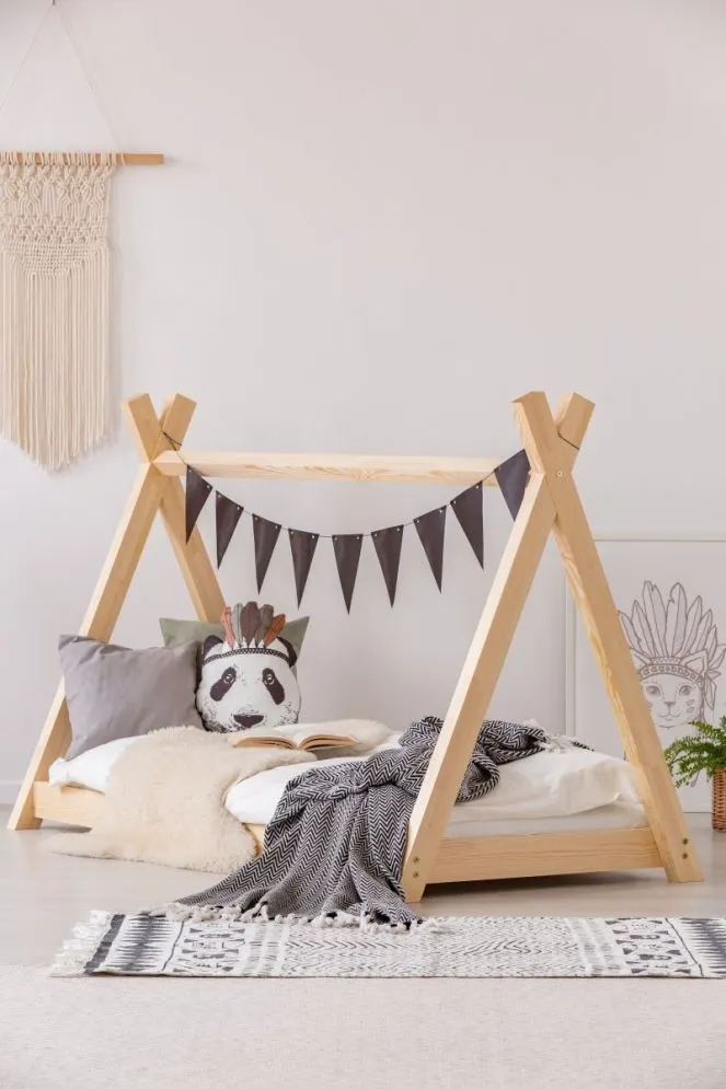 Łóżko dziecięce MILA TP 80x180 sosna ze stelażem drewniane | MIRAT. w stylu  kolekcja MILA