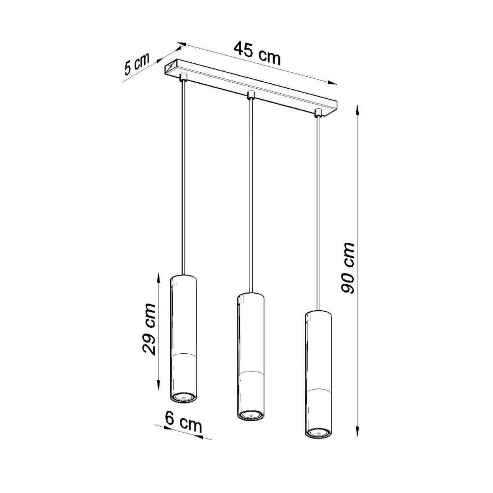 Lampa wisząca LOOPEZ 3L czarny/miedź | sklep MIRAT kolekcja loopez