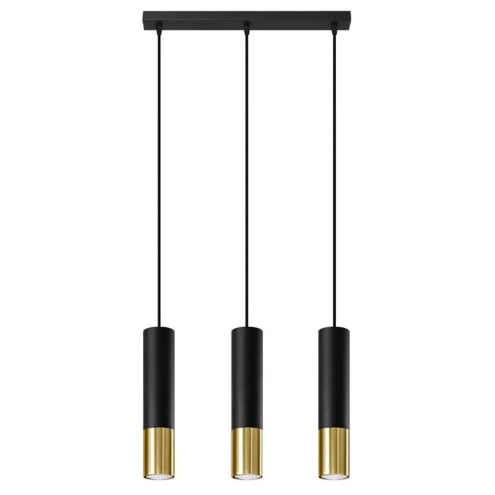 Lampa wisząca LOOPEZ 3L czarny/złoty | sklep MIRAT kolekcja loopez